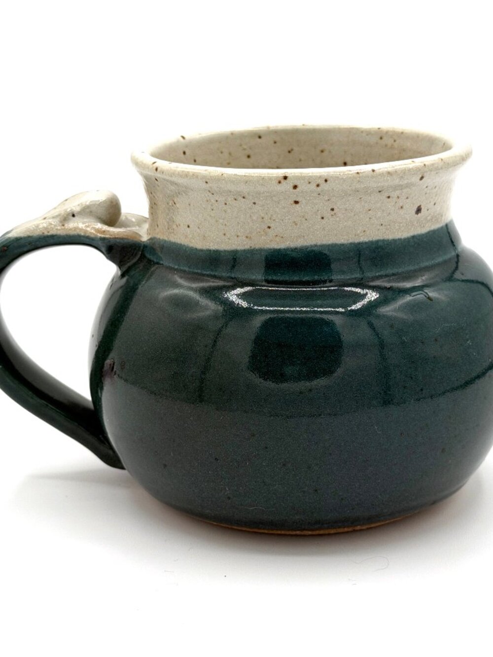 Handmade, Artist Signed Pottery Mug: Dark Teal